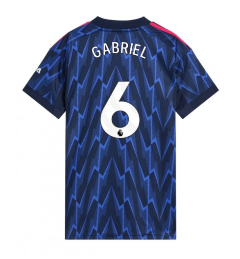 Ženske Nogometnih dresov Arsenal Gabriel Magalhaes #6 Gostujoči 2025-26 Kratki rokavi Ženske Nogometnih dresov Arsenal Gabriel Magalhaes #6 Gostujoči 2025-26 Kratki rokavi